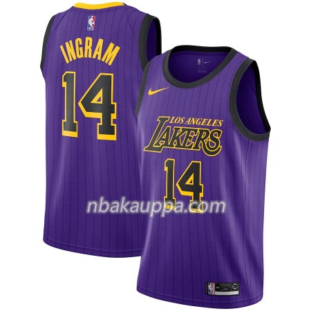 Los Angeles Lakers Brandon Ingram 14 2018-19 Nike City Edition Violetti Pelipaidat Swingman - Miesten